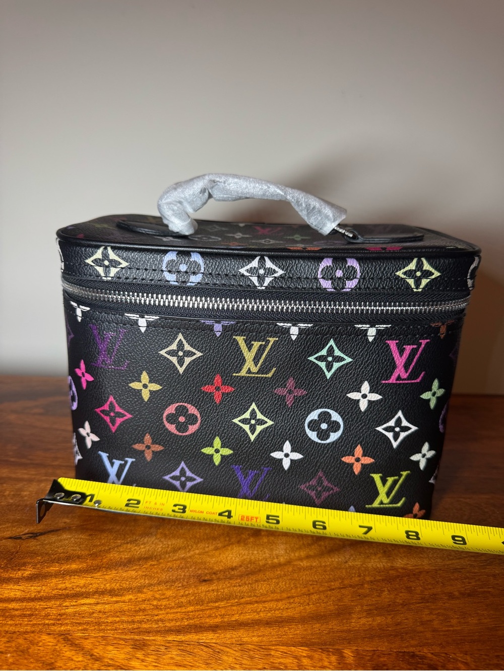 Large Black Multicolor Cosmetic Case. No Brand.